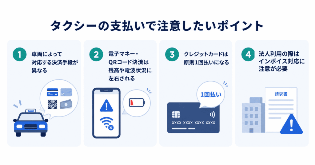 タクシーの支払いで注意したいポイント