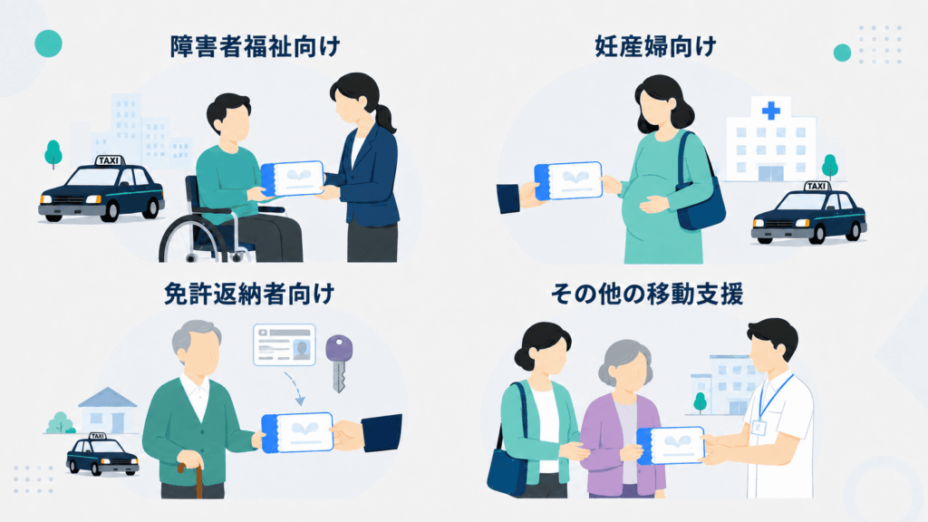 タクシーチケットを活用した移動支援とはどういったものがあるか？